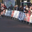 Spectator knocks down bicyclist