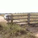 Farm gate opens and closes automatically