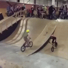 Kid fails backflip after successful bike backflip