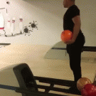 Basketball bowling shot