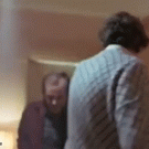 Jack Nicholson prepping for his role in The Shining