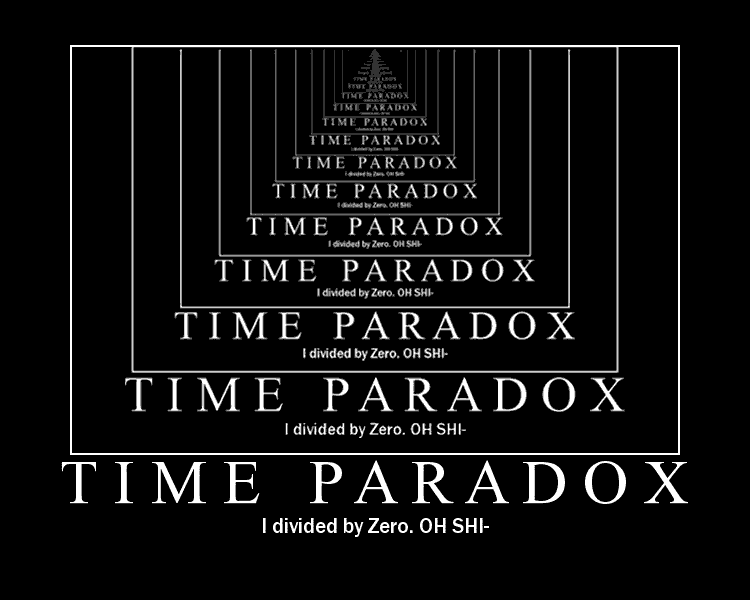 Motivational poster: Time paradox