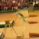 Gymnastics spring-board pile-up