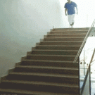 Stop-motion coming down the stairs