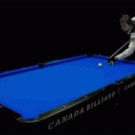 Flying bouncing ball pool trick shot