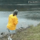 Stone skipping like a boss