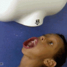 Hand blow dryier vs. kids face