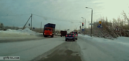 Truck tips over