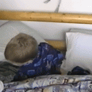 Kid waking up for christmas