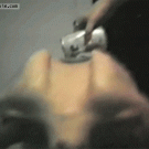 Shoulder blade tin can crushing