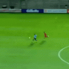 Amazing soccer goalie save