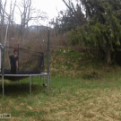 Trampoline backflip fail