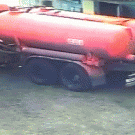 Septic truck implodes