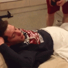 Deodorant and lighter flamethrower to the face wake-up