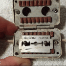 Old razor blade sharpener