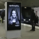 Hair blowing wind subway ad