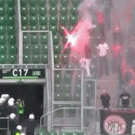 Fan with flare catches fire from pepper spray