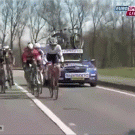 Service car causes cycling accident