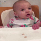 Baby does amazing Cheerio trick shot