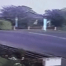 Motorcycle fall near miss