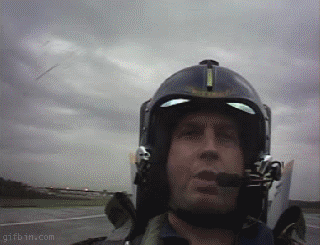 Jet pilot taking off