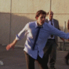 The Office - Jim ducks while playing soccer