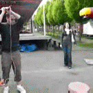 Guy fails miserably at hammer game