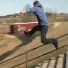 Jumping down the stairs fail