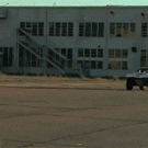 Flipping car misses foam pit