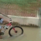 Water biking fail