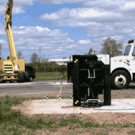 Slo-mo vehicle arrestor crash test