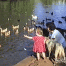 Girl falls in the water