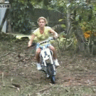 Girl on bike jump fail