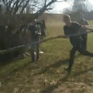 River pole vault fail