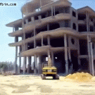 Excavator demolition fail