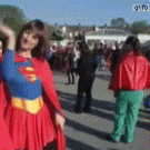 Reporter accidentally hits kid