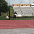 Frisbee trick shot through two tires