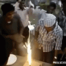 Birthday cake face burn