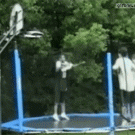 Trampoline basketball shot fail