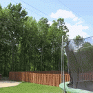 Trampoline basketball trick shot