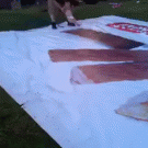 Baby on slip 'n slide