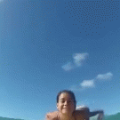 Tandem lift on surfboard