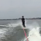 Fish nut shot while waterskiing