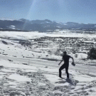 Slo-mo water throwing in freezing temperature