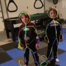 Kids glow stick man dance fail