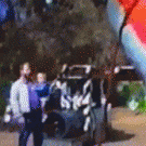 Swing stunt with daddy