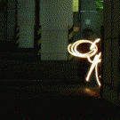 Walking dog - light drawing