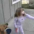 Dog owns girl