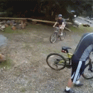 Mountainbike faceplant