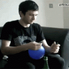Playing with balloon and fire